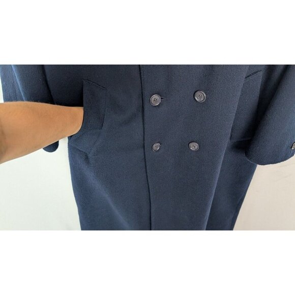 VTG 90s Worthington sz 14 Wool Long Overcoat Peacoat Jacket Midi Double Breasted - Picture 8 of 16